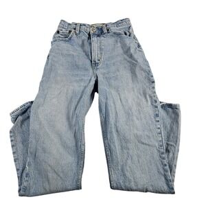Abercrombie Fitch 90s Straight Ultra High Rise Light Wash Jeans Womens 26R